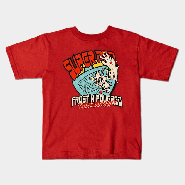 SUPER RAD FROSTIN' POWERED TUBE SURFIN' Kids T-Shirt by Legend of Louis Design Co.